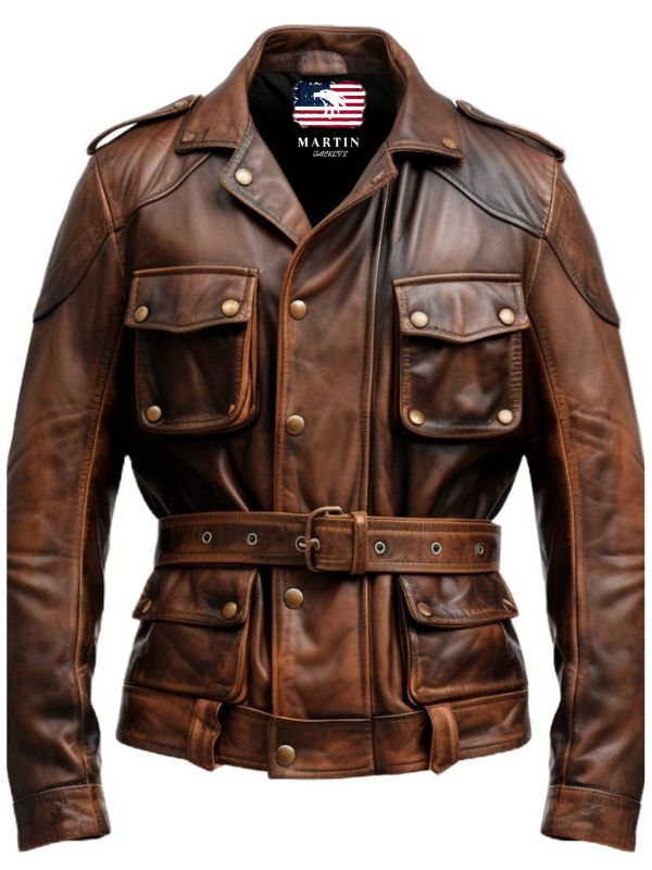 men's leather field jacket