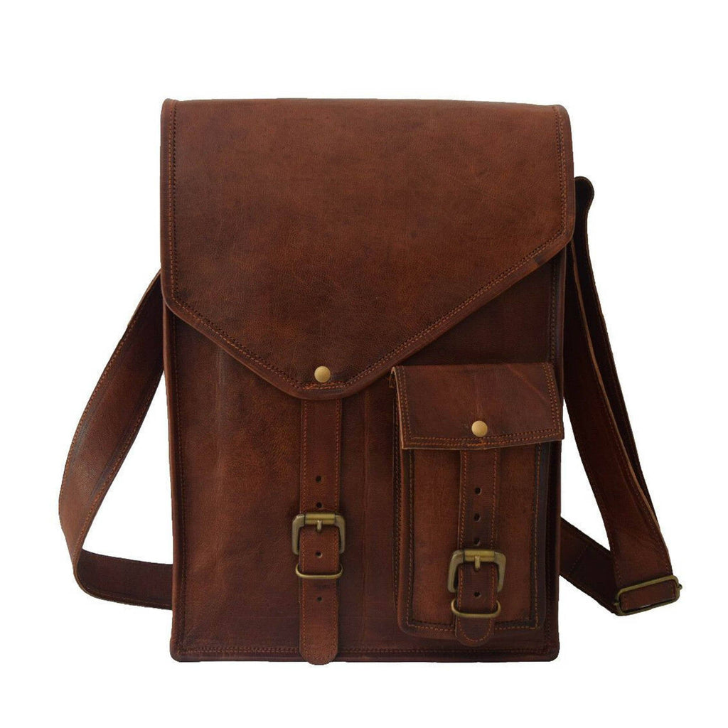 leather tablet messenger bag