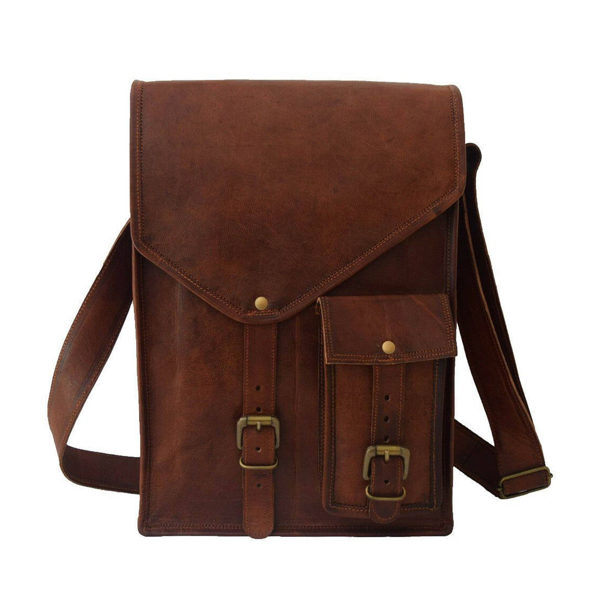 leather tablet messenger bag