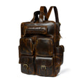 men's leather travel backpack