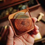 leather dual coin slip