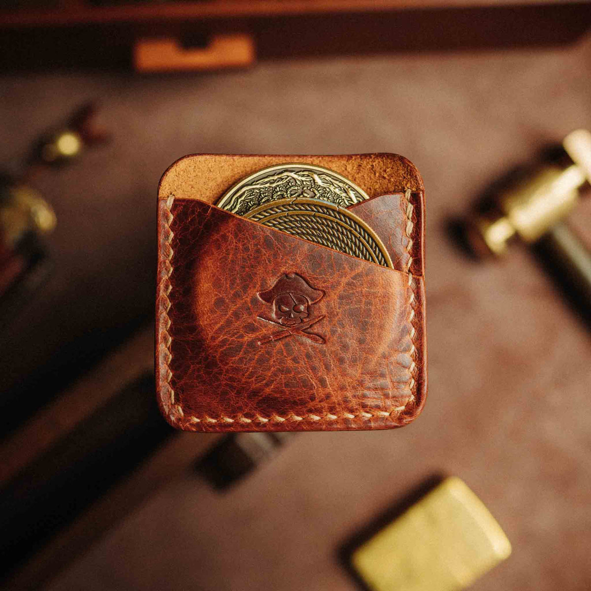 Leather Dual Coin Slip