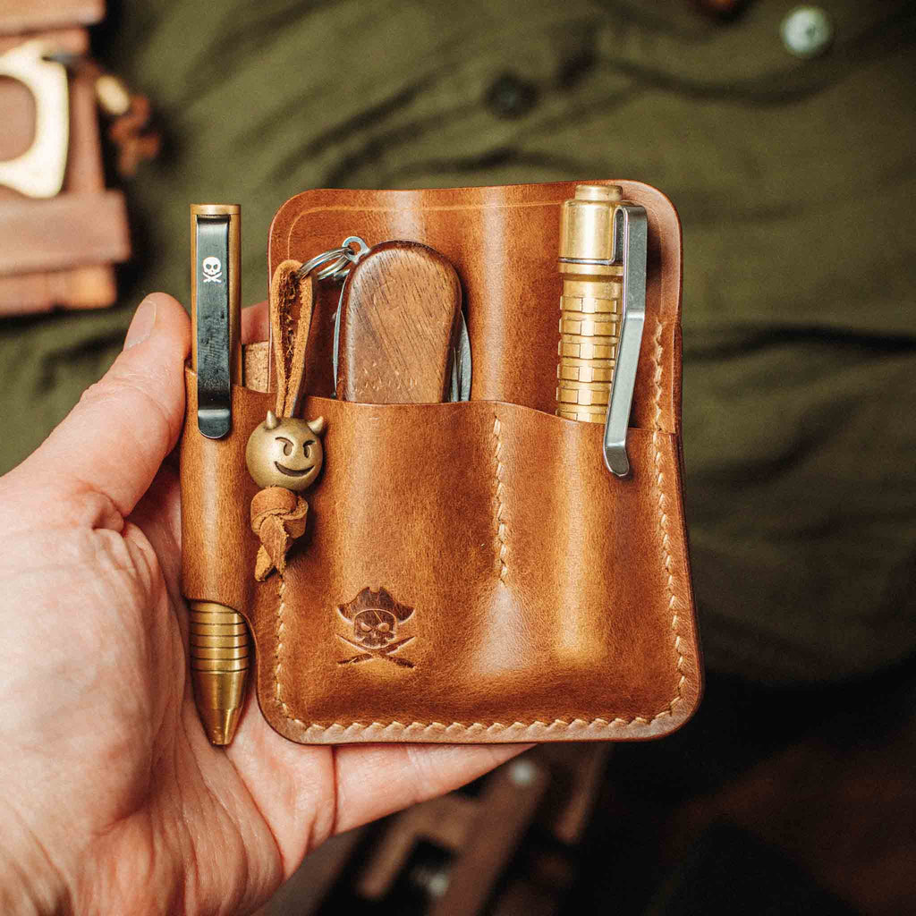 full-grain leather pocket organizer for EDC