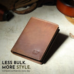 men's vertical buffalo leather wallet