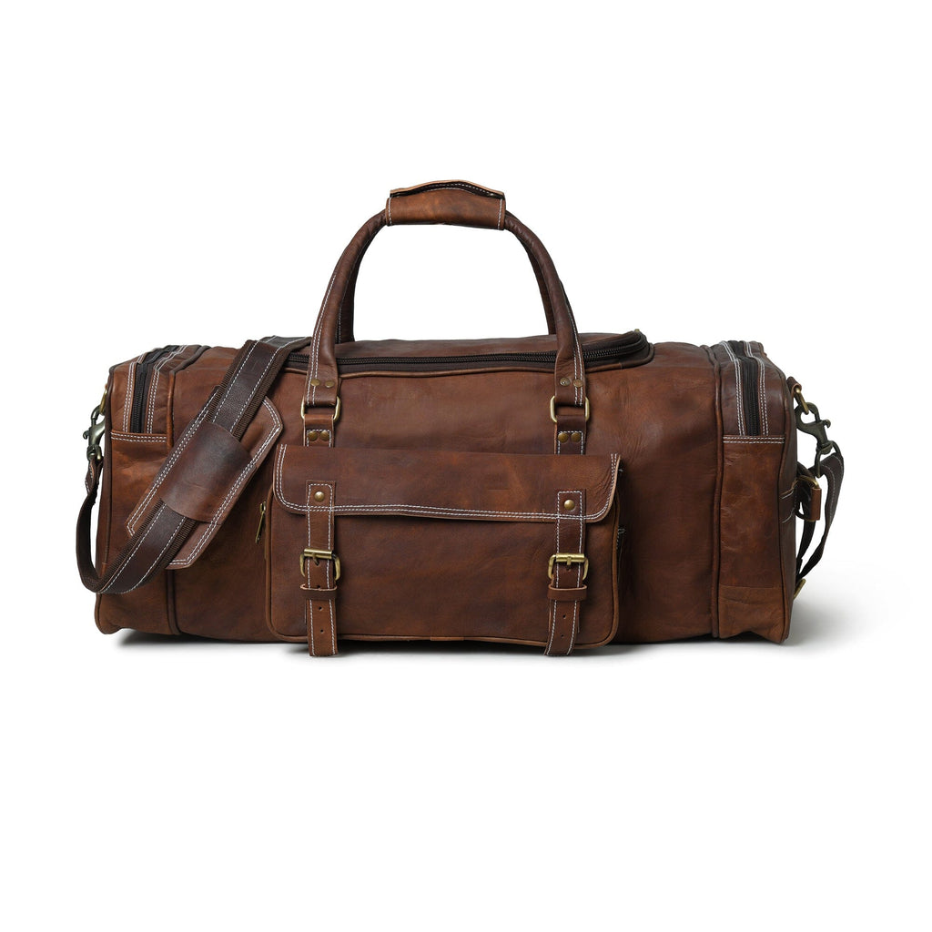 leather weekender duffel bag